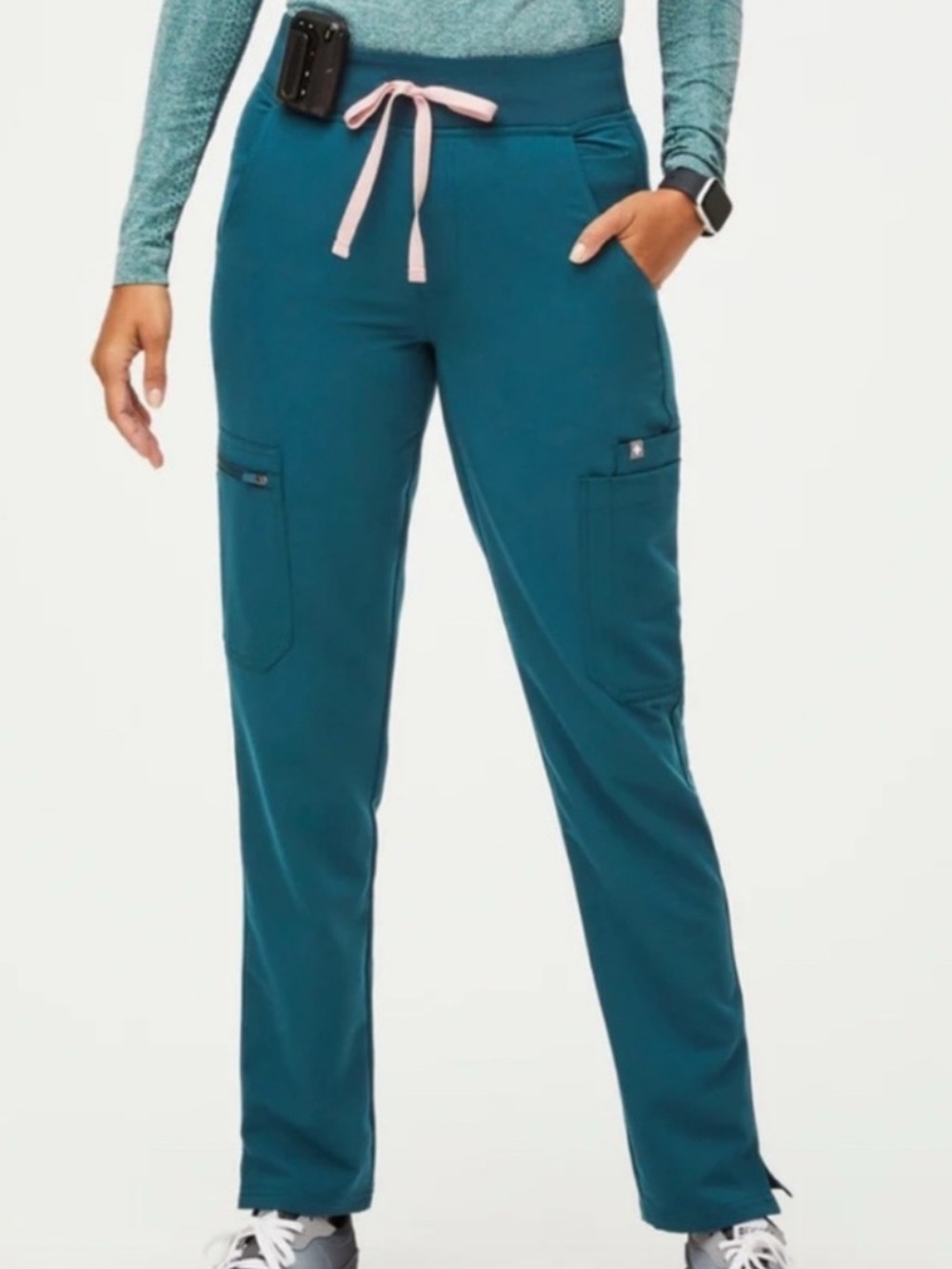 Figs Woman’s Yola High-Rise Slim Scrub Pant - Caribbean Blue